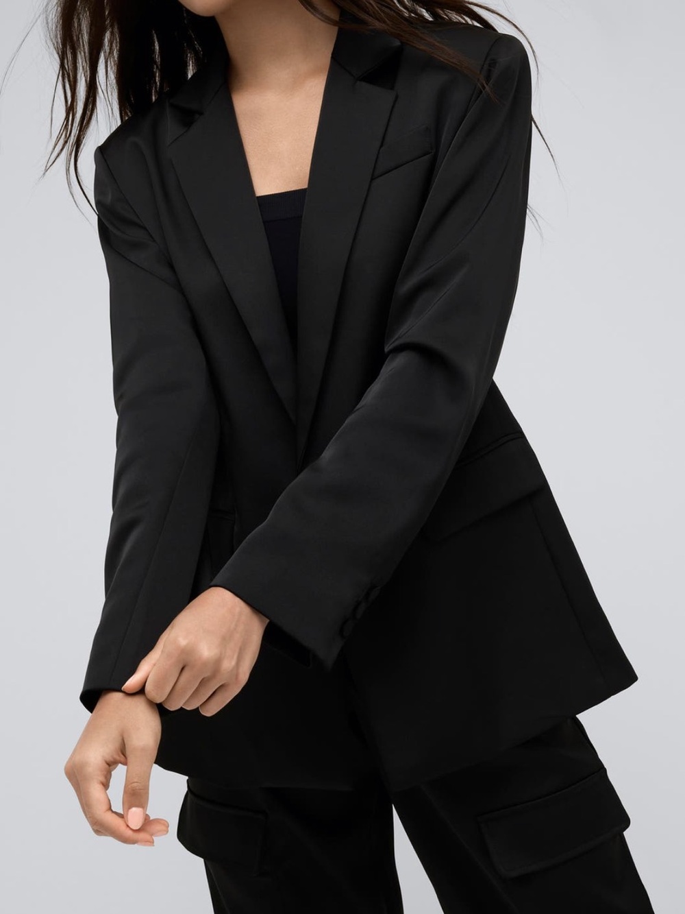 Kenneth Cole Black Tailored Satin Women's Blazer